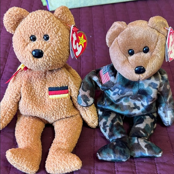 Ty Plush Bears in Brown and Camouflage - Picture 2 of 6